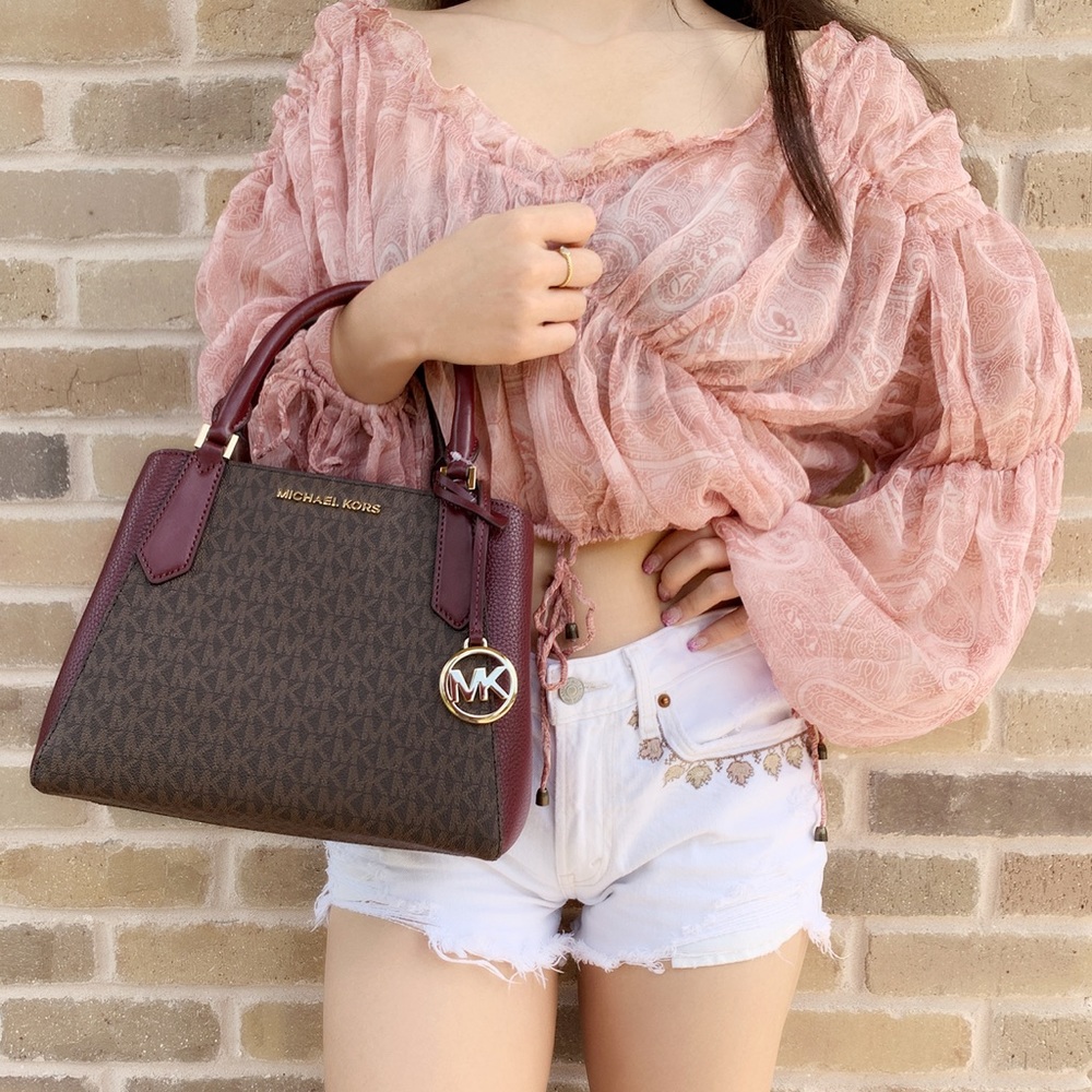 Gaby’sBags👜💕- Michael Kors Satchel brown Merlot - Picture 4 of 5